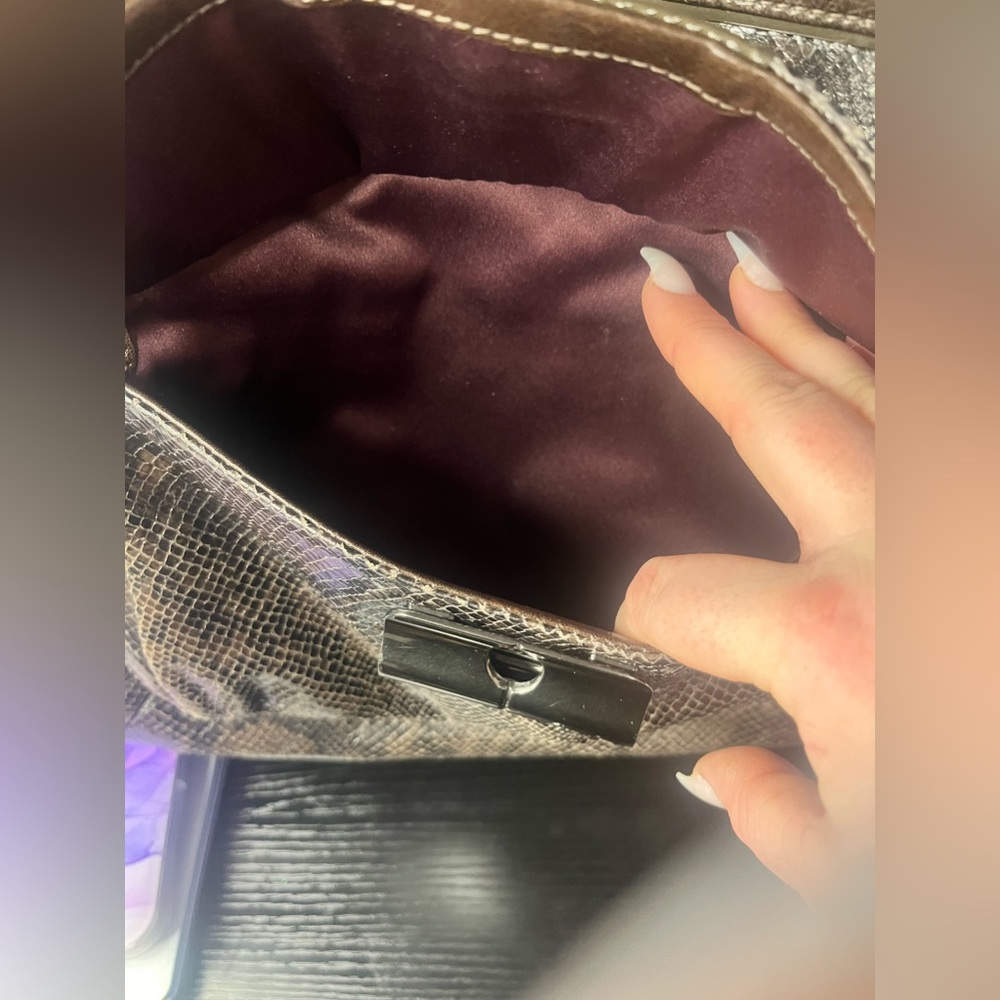 Coach Embossed Kristin Satchel Brown Python Leath… - image 7